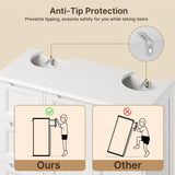 Wooden Bathroom Floor Cabinet with 4 Drawers & 1 Cupboard, for Living Room Entryway - White