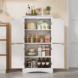 Asofer 43" H Kitchen Pantry Storage Cabinet with Adjustable Shelves, Food Pantry Cabinet with Magnetic Doors for Kitchen, Living Room, Dinning Room