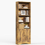 Asofer Bookshelves and Bookcases with Adjustable Shelves, Wall Shelf Organizer Display Stand for Home, Office, Study, 2 PCS