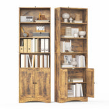 Asofer Bookshelves and Bookcases with Adjustable Shelves, Wall Shelf Organizer Display Stand for Home, Office, Study, 2 PCS