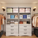 69.7"H Bookcase with 3 Drawer, Multifunctional Storage Cabinet Organizer for Office Living Room and Bedroom, White