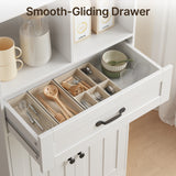 5 Shelf Bookcase with Doors - White