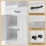 5 Shelf Bookcase with Doors - White
