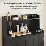 Asofer Bathroom Storage Cabinet Freestanding Floor Cupboard with 2 Doors, 2 Adjustable Shelves, Black