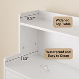 Asofer Bathroom Storage Cabinet Freestanding Floor Cupboard with 2 Doors, 2 Adjustable Shelves for Kitchen, Living Room, White