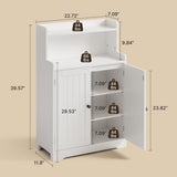 Asofer Bathroom Storage Cabinet Freestanding Floor Cupboard with 2 Doors, 2 Adjustable Shelves for Kitchen, Living Room, White