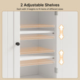 Asofer Bathroom Storage Cabinet Freestanding Floor Cupboard with 2 Doors, 2 Adjustable Shelves for Kitchen, Living Room, White