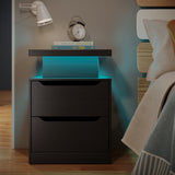 Asofer Queen Bedroom Furniture Set, Bed Frame with Charging Station, 2 Nightstands, 6 Drawer Dressers & 8 Drawer Dressers