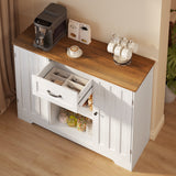 Asofer 42.3 InchCoffee Station Cabinet with Doors & Drawers, Multifunctional Kitchen Pantry Storage Organizer, Retro