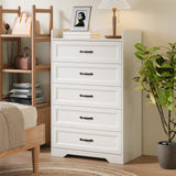 Asofer 2PCS Bedroom Furniture Sets, Wide Dresser & Tall Chest Combo, White