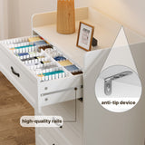 Asofer 2PCS Bedroom Furniture Sets, Wide Dresser & Tall Chest Combo, White