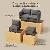 Asofer Sectional Sofa Couch with U-Shaped Connector, Modular Sofa for Living Room, Study, Dark Gray