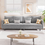 Convertible Sofa Bed, Asofer 68" L-Shaped Sectional Sofa for Living Room, Light Gray