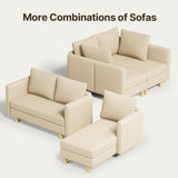 68" L Convertible Sofa, L-shaped Sofa with 4 Comfortable Pillows for Living Room, Apartment, Studio, Office - Beige