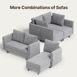 Convertible Sofa Bed, Asofer 68" L-Shaped Sectional Sofa for Living Room, Light Gray