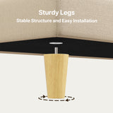 68" L Convertible Sofa, L-shaped Sofa with 4 Comfortable Pillows for Living Room, Apartment, Studio, Office - Beige