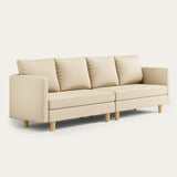 68" L Convertible Sofa, L-shaped Sofa with 4 Comfortable Pillows for Living Room, Apartment, Studio, Office - Beige
