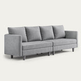 Convertible Sofa Bed, Asofer 68" L-Shaped Sectional Sofa for Living Room, Light Gray