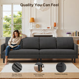 Asofer 4-Seat Sectional Sofa, Convertible Sofa Bed with Comfy Seat Cushion, for Living Room, Apartments, Office, Gray