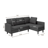 Modular Sectional Sofa, Customizable L-Shape, Tool-Free Assembly, 1000lbs Capacity, Easy-Clean Linen, Dark Gray