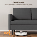 Asofer 4-Seat Sectional Sofa, Convertible Sofa Bed with Comfy Seat Cushion, for Living Room, Apartments, Office, Gray