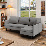 Modular Sectional Sofa, Customizable L-Shape, Tool-Free Assembly, 1000lbs Capacity, Easy-Clean Linen, Gray