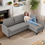 Modular Sectional Sofa, Customizable L-Shape, Tool-Free Assembly, 1000lbs Capacity, Easy-Clean Linen, Gray