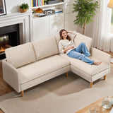 Modular Sectional Sofa, Customizable L-Shape, Tool-Free Assembly, 1000lbs Capacity, Easy-Clean Linen, Beige