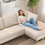 Modular Sectional Sofa, Customizable L-Shape, Tool-Free Assembly, 1000lbs Capacity, Easy-Clean Linen, Beige