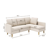 Modular Sectional Sofa, Customizable L-Shape, Tool-Free Assembly, 1000lbs Capacity, Easy-Clean Linen, Beige