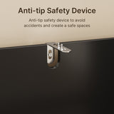 Dresser with 3 Drawers, Wood Tall Chest, Built-in Handle Drawers for Bedroom, Home, Living Room, Hallway - Black