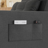 Asofer 3-in-1 Convertible Dark Gray Sofa Bed for Small Spaces, Wide Single Bed, Adjustable Backrest