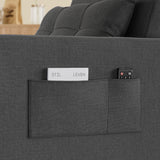 Asofer 3-in-1 Convertible Sofa Chair Bed, Extended Version with Adjustable Backrest for Living Room, Office, Study，Game Room，Gray