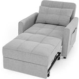 Asofer 3-in-1 Convertible Gray Sofa Bed for Small Spaces, Wide Single Bed, Adjustable Backrest
