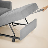 Asofer 3-in-1 Convertible Gray Sofa Bed for Small Spaces, Wide Single Bed, Adjustable Backrest