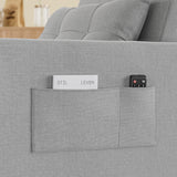 Asofer 3-in-1 Convertible Sofa Chair Bed, Extended Version with Adjustable Backrest for Living Room, Office, Study，Game Room，Gray