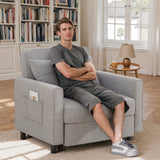 Asofer 3-in-1 Convertible Sofa Chair Bed, Extended Version with Adjustable Backrest for Living Room, Office, Study，Game Room，Gray