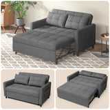 Asofer Small Full 3 in 1 Sofa Bed,71.7" Pull Out Sofa,Sleeper Loveseat with Storage Pocket for Apartment,Shared Apartments and Student Rentals,Dark Gray