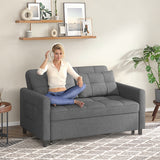 Asofer Small Full 3 in 1 Sofa Bed,71.7" Pull Out Sofa,Sleeper Loveseat with Storage Pocket for Apartment,Shared Apartments and Student Rentals,Dark Gray