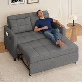 3 in 1 Convertible Sofa Bed,Asofer Modern Pull Out Couch Sleeper Bed with Adjustable Backrest,Loveseat Couch with Pockets for Living Room Apartment Office,Dark Gray