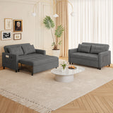 3 in 1 Convertible Sofa Bed,Asofer Modern Pull Out Couch Sleeper Bed with Adjustable Backrest,Loveseat Couch with Pockets for Living Room Apartment Office,Dark Gray
