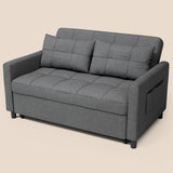 3 in 1 Convertible Sofa Bed,Asofer Modern Pull Out Couch Sleeper Bed with Adjustable Backrest,Loveseat Couch with Pockets for Living Room Apartment Office,Dark Gray
