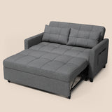 3 in 1 Convertible Sofa Bed,Asofer Modern Pull Out Couch Sleeper Bed with Adjustable Backrest,Loveseat Couch with Pockets for Living Room Apartment Office,Dark Gray