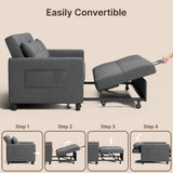 Asofer Small Full 3 in 1 Sofa Bed,71.7" Pull Out Sofa,Sleeper Loveseat with Storage Pocket for Apartment,Shared Apartments and Student Rentals,Dark Gray