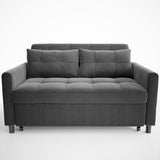 Asofer 3-in-1 Convertible Sofa Bed, Loveseat Sleeper with Pull Out Couch & 2 Pillow, VelvetGrey