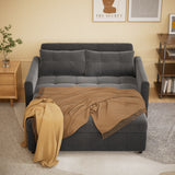 3 in 1 Convertible Sofa Bed,Asofer Modern Pull Out Couch SleeperBed with AdjustableBackrest,Loveseat Couch with Pockets for Apartment Office,Velvet Gray