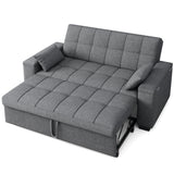 Aiho Convertible Sofa Bed with Storage Armrest & Adjustable Backrest, Pull out Sofa Bed for Living Room, Bedroom, Dark Gray