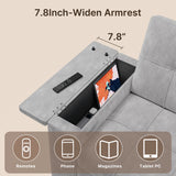 Asofer Sofa Bed, Loveseat Sofabed with Pull Out Couch, 3 in 1 Linen Fabric Futon Couches for Living Room Furniture, Full Size (Light Gray）)