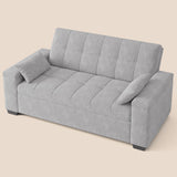 Asofer Sofa Bed, Loveseat Sofabed with Pull Out Couch, 3 in 1 Linen Fabric Futon Couches for Living Room Furniture, Full Size (Light Gray）)