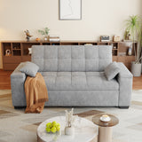 Asofer Sofa Bed, Loveseat Sofabed with Pull Out Couch, 3 in 1 Linen Fabric Futon Couches for Living Room Furniture, Full Size (Dark Grey)